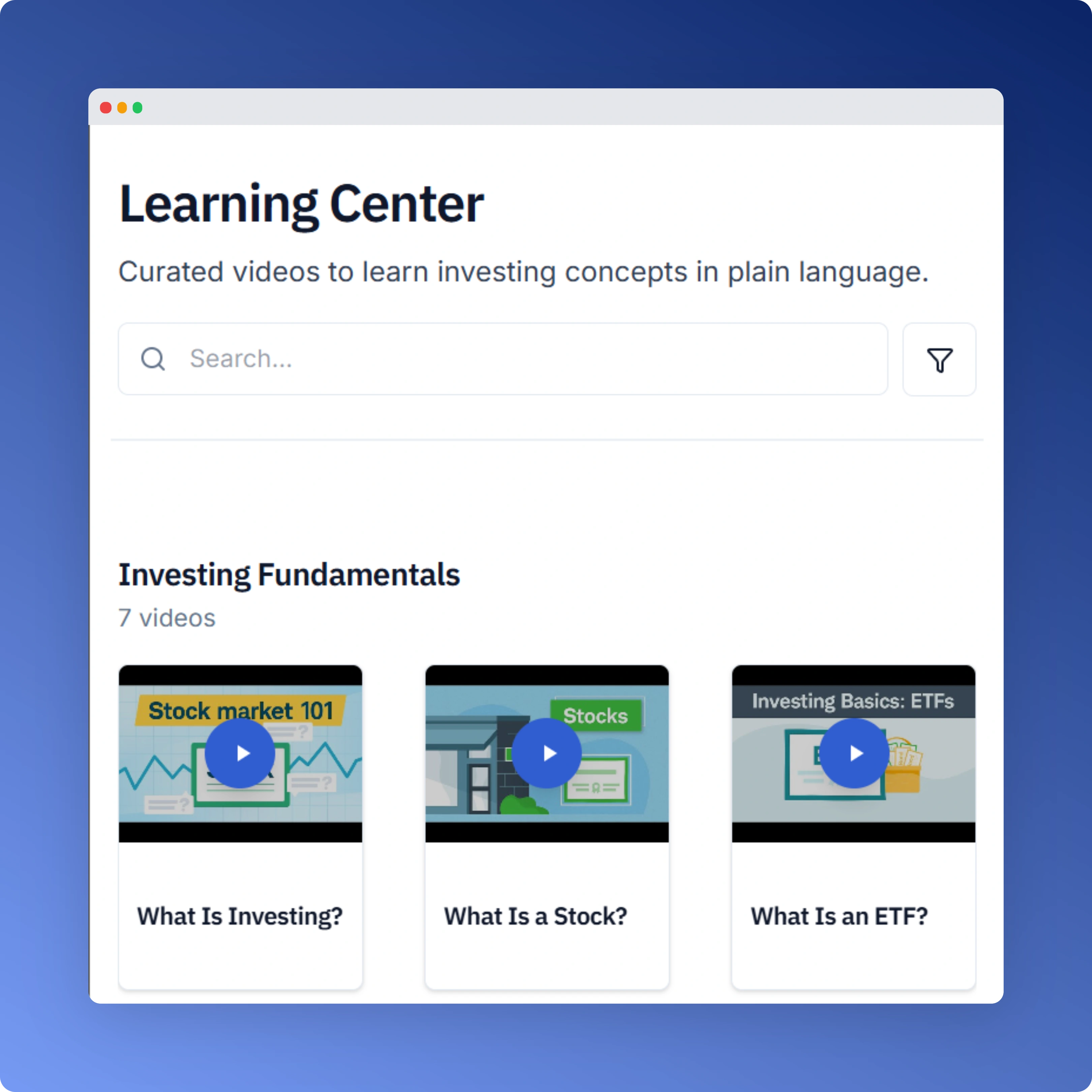 StockAIde educational lessons and investing guides