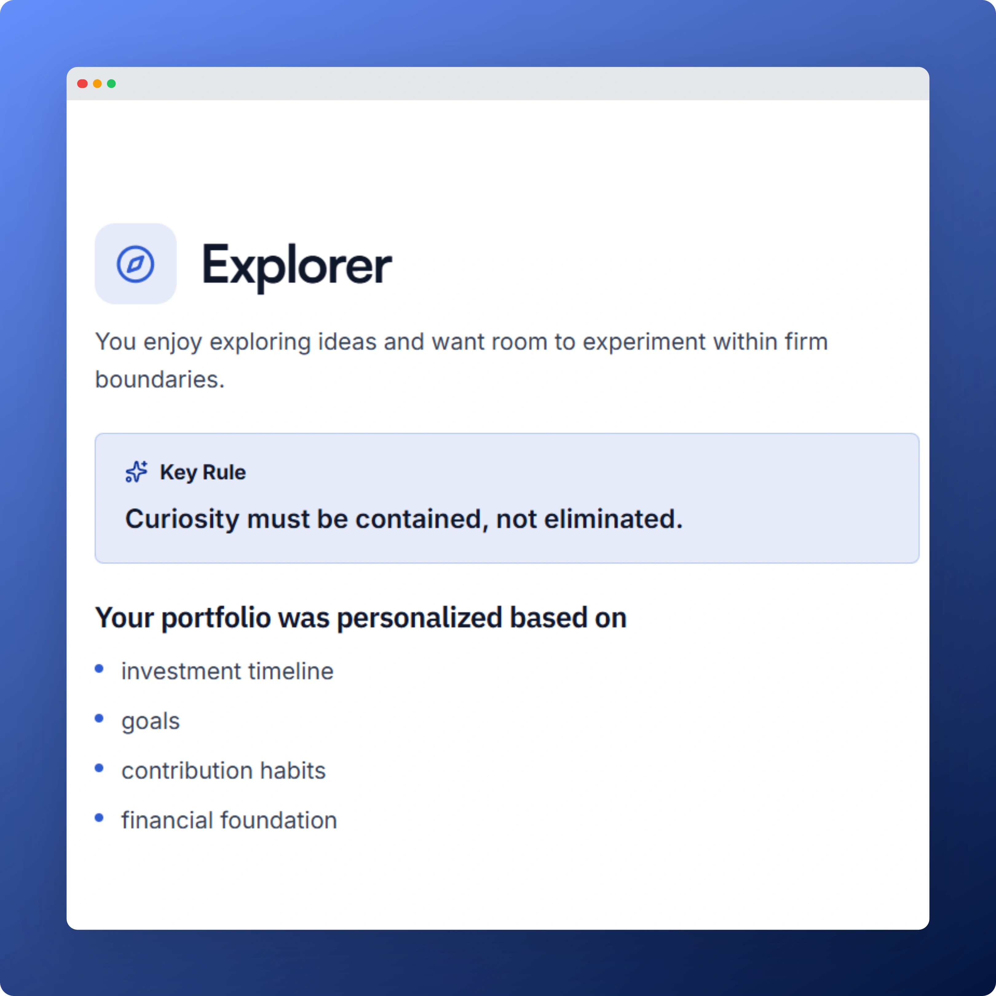 StockAIde quiz results — find the investing approach that fits you